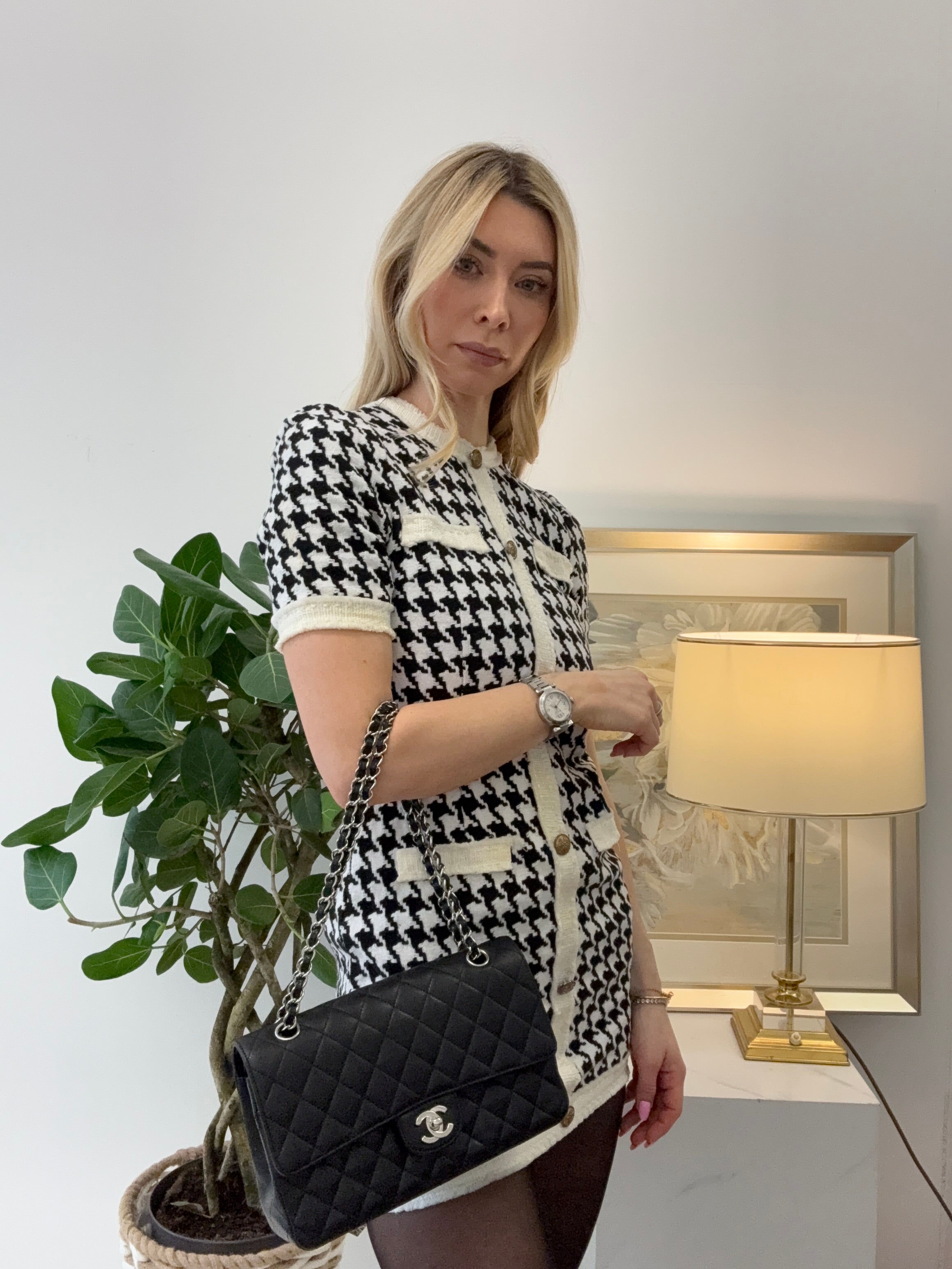 Chanel Classic Medium Double Flap Bag Black Caviar-leather 2010
