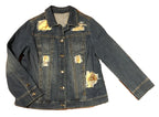 Hermes Vintage Qui' Import le Flacons Silk Patch Denim Jacket