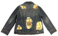 Hermes Vintage Qui' Import le Flacons Silk Patch Denim Jacket
