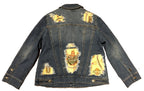 Hermes Vintage Qui' Import le Flacons Silk Patch Denim Jacket