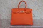 HERMES／エルメス バーキン35 トゴ オレンジ □O刻印 ハンドバッグ 800010192