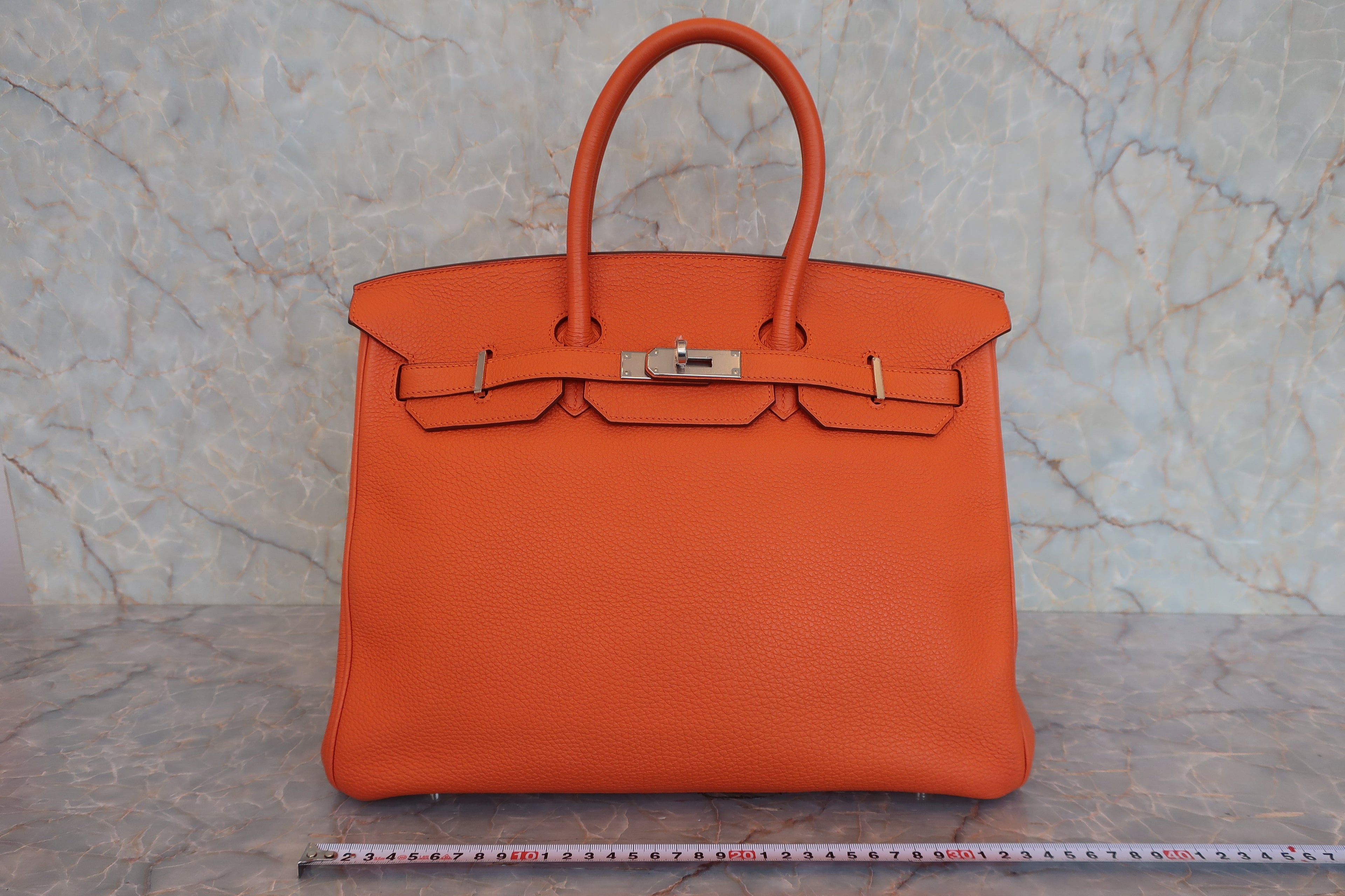 HERMES／エルメス バーキン35 トゴ オレンジ □O刻印 ハンドバッグ 800010192