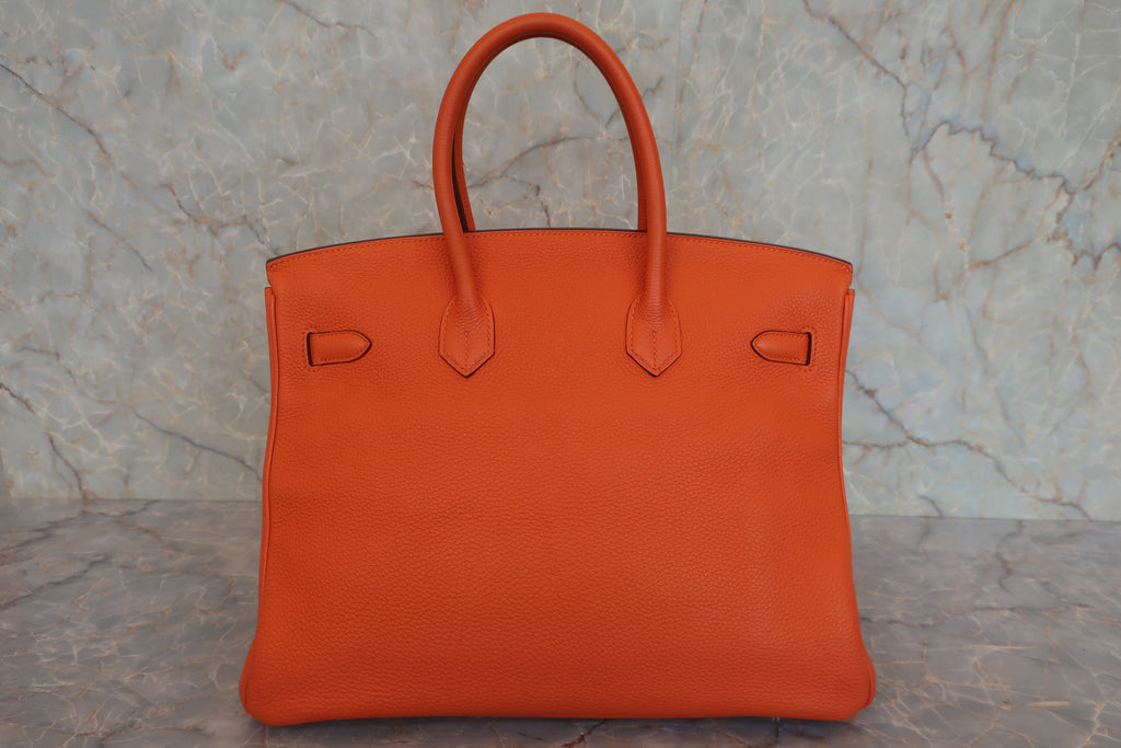 HERMES／エルメス バーキン35 トゴ オレンジ □O刻印 ハンドバッグ 800010192