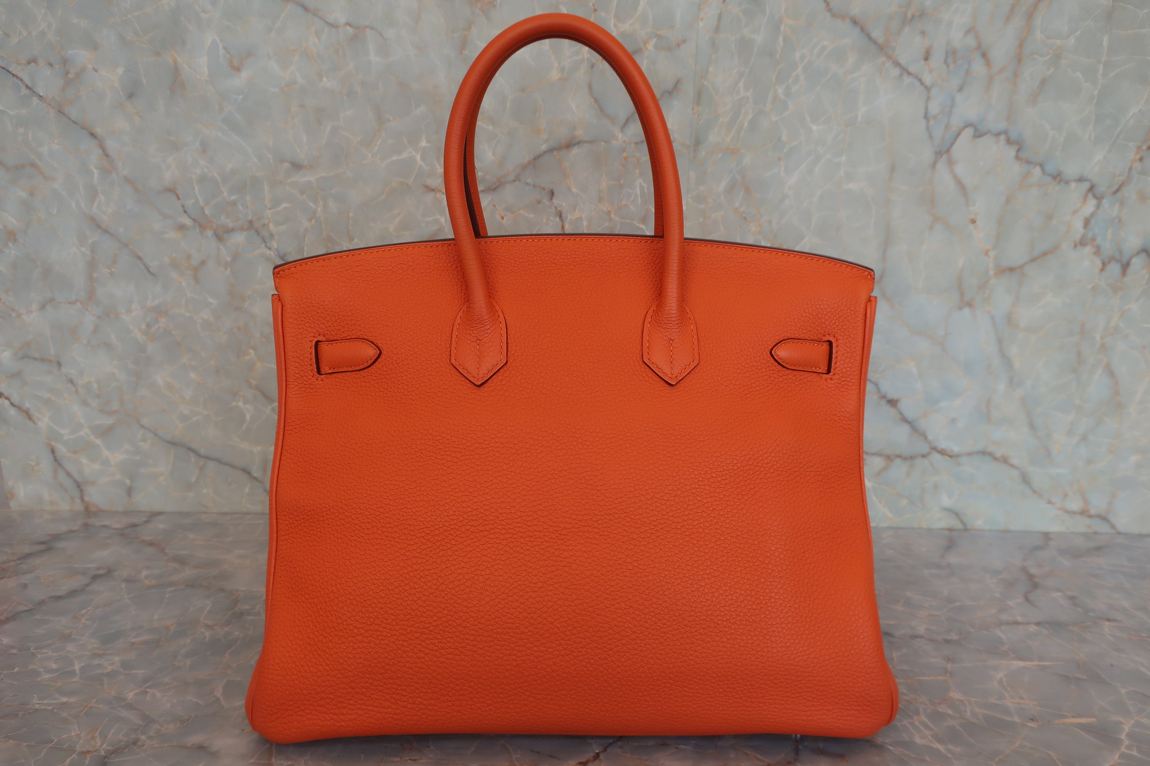 HERMES／エルメス バーキン35 トゴ オレンジ □O刻印 ハンドバッグ 800010192