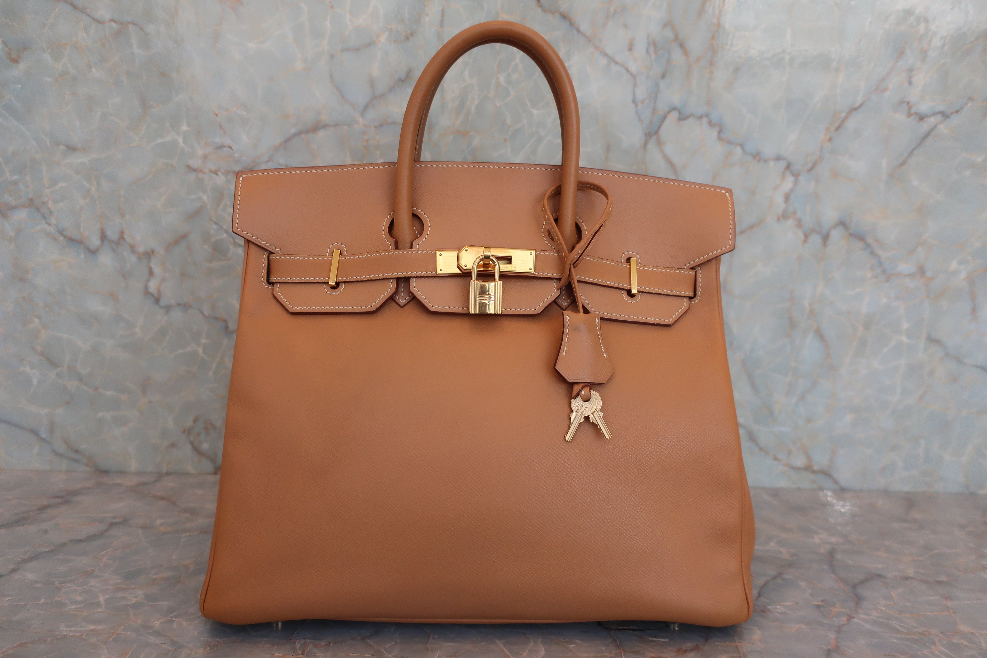 HERMES／エルメス オータクロア32 クシュベル ナチュラル □B刻印 ハンドバッグ 800040163
