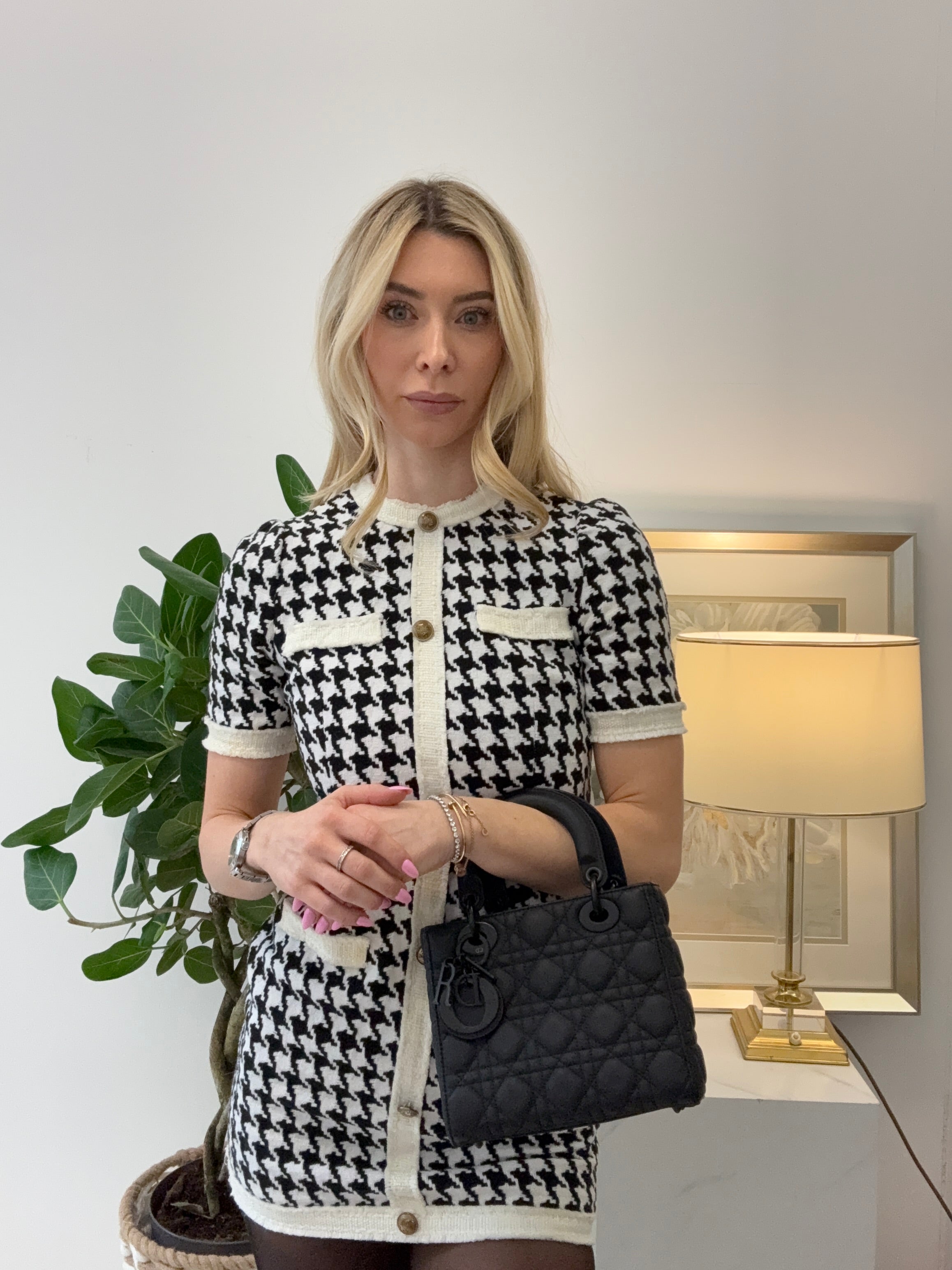 Christian Dior Lady Dior Small Matte Black Tonal Bag 2021