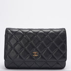 Chanel Wallet On Chain (Woc) Bag Black In Lambskin Leather With Gold Hardware