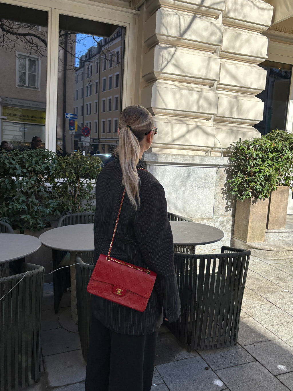 Chanel Vintage Red Classic Double Flap Bag 1988