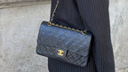 Chanel Black Vintage Classic Medium Double Flap Bag 1997
