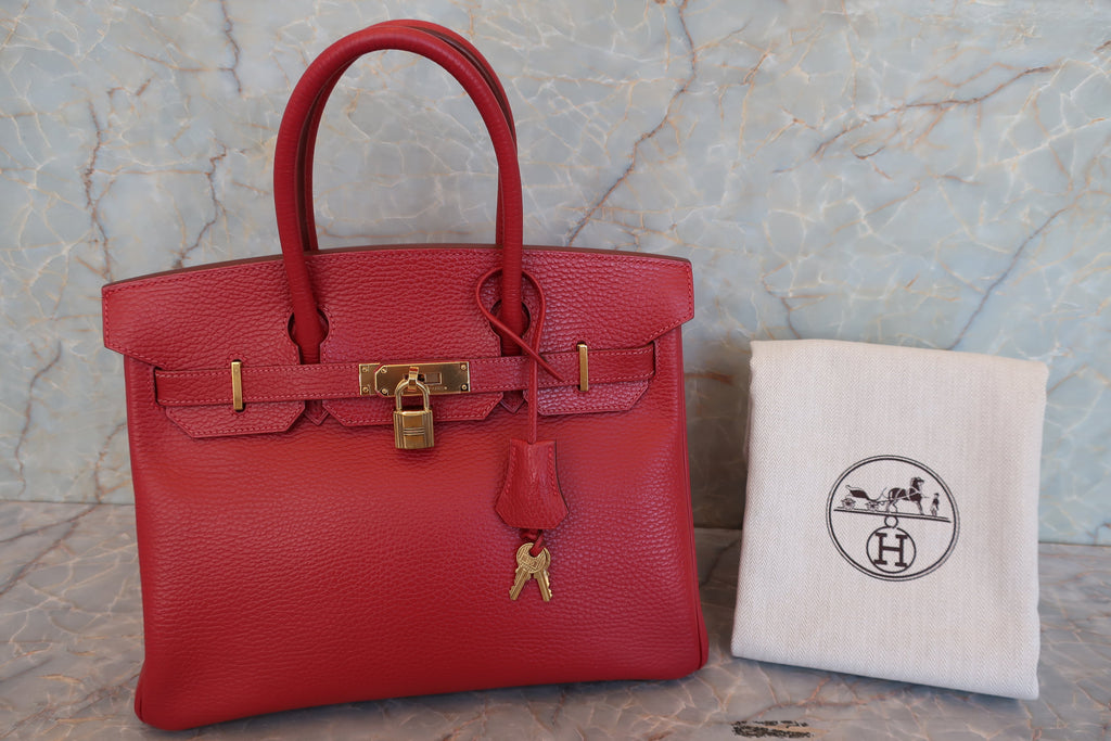 HERMES／エルメス バーキン30 アルデンヌ ルージュヴィフ □F刻印 ハンドバッグ 700090079