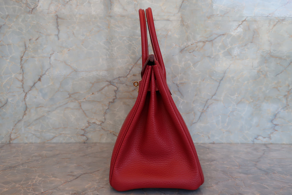 HERMES／エルメス バーキン30 アルデンヌ ルージュヴィフ □F刻印 ハンドバッグ 700090079