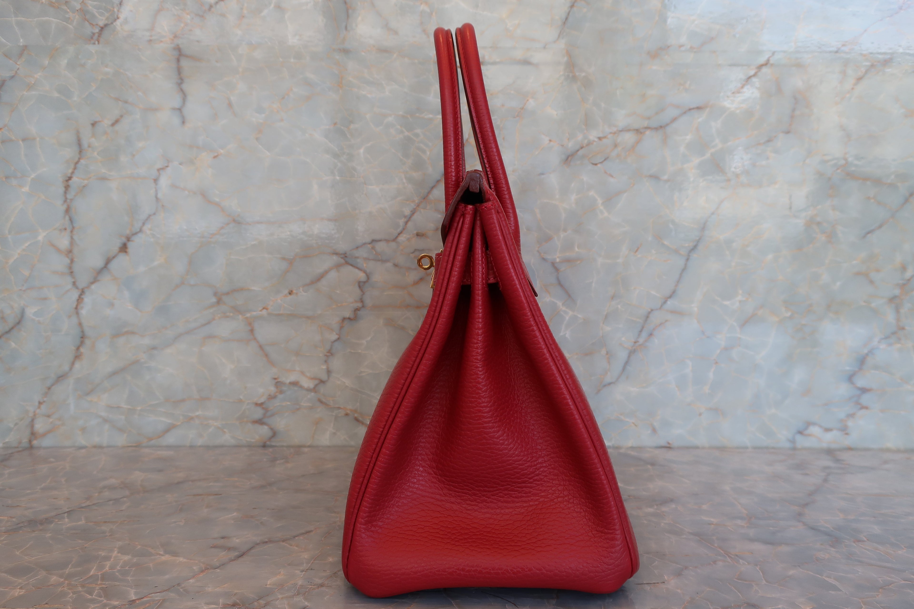 HERMES／エルメス バーキン30 アルデンヌ ルージュヴィフ □F刻印 ハンドバッグ 700090079