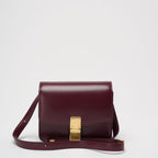 Celine Burgundy Classic Box Small Leather Shoulder Bag