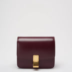 Celine Burgundy Classic Box Small Leather Shoulder Bag