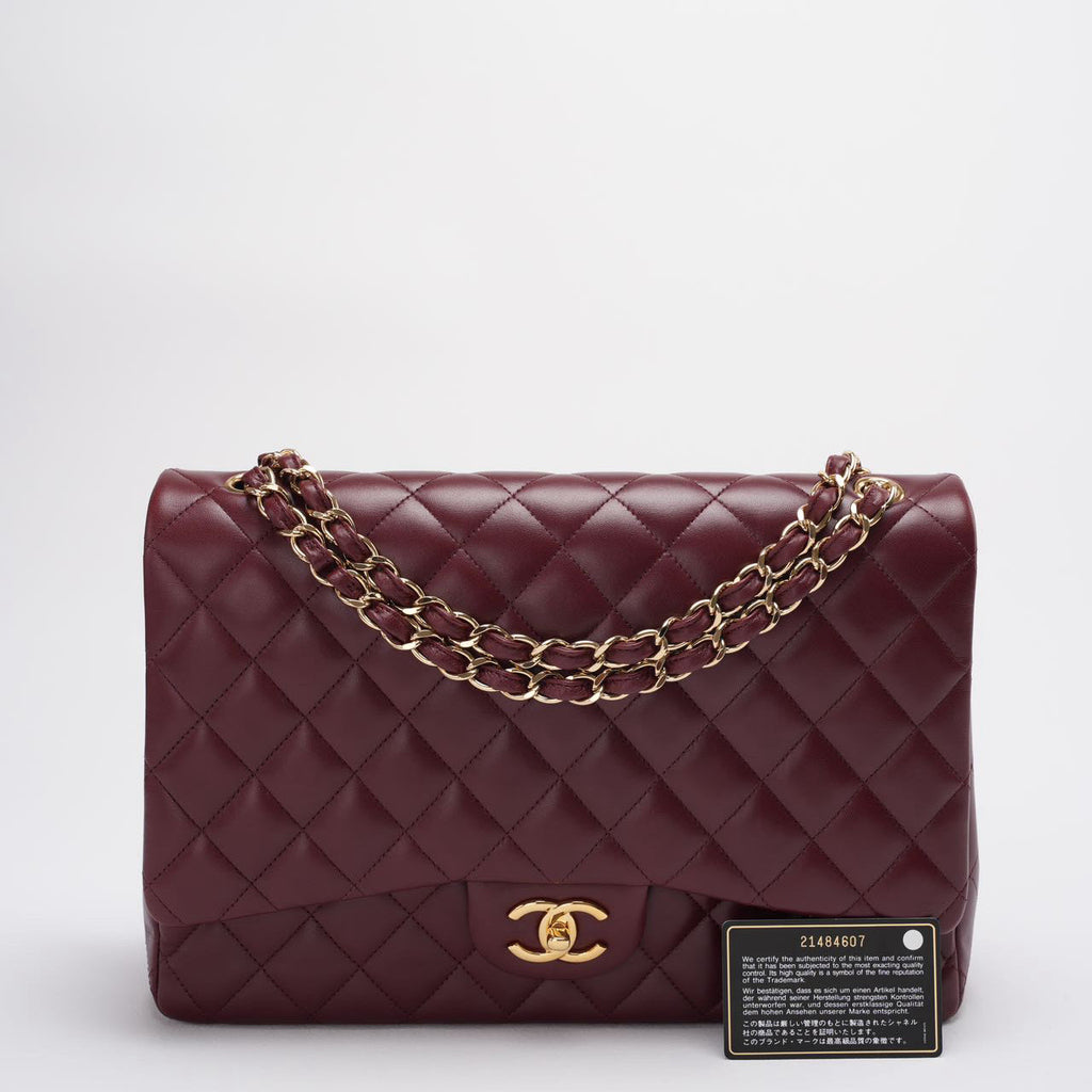 Chanel Burgundy Timeless Classic Flap Bag Maxi Lambskin