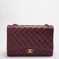 Chanel Burgundy Timeless Classic Flap Bag Maxi Lambskin