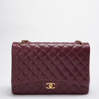 Chanel Burgundy Timeless Classic Flap Bag Maxi Lambskin