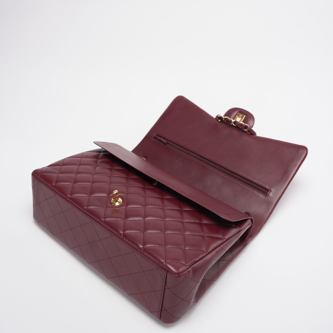 Chanel Burgundy Timeless Classic Flap Bag Maxi Lambskin