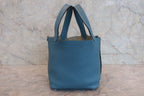 HERMES／エルメス ピコタンロックＰＭ トリヨンクレマンス ブルージーン □N刻印 ハンドバッグ 800030156