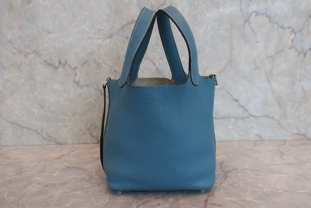 HERMES／エルメス ピコタンロックＰＭ トリヨンクレマンス ブルージーン □N刻印 ハンドバッグ 800030156