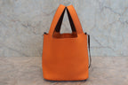 HERMES／エルメス ピコタンＰＭバイカラー トリヨンクレマンス オレンジ/ブラウン ハンドバッグ 800030176