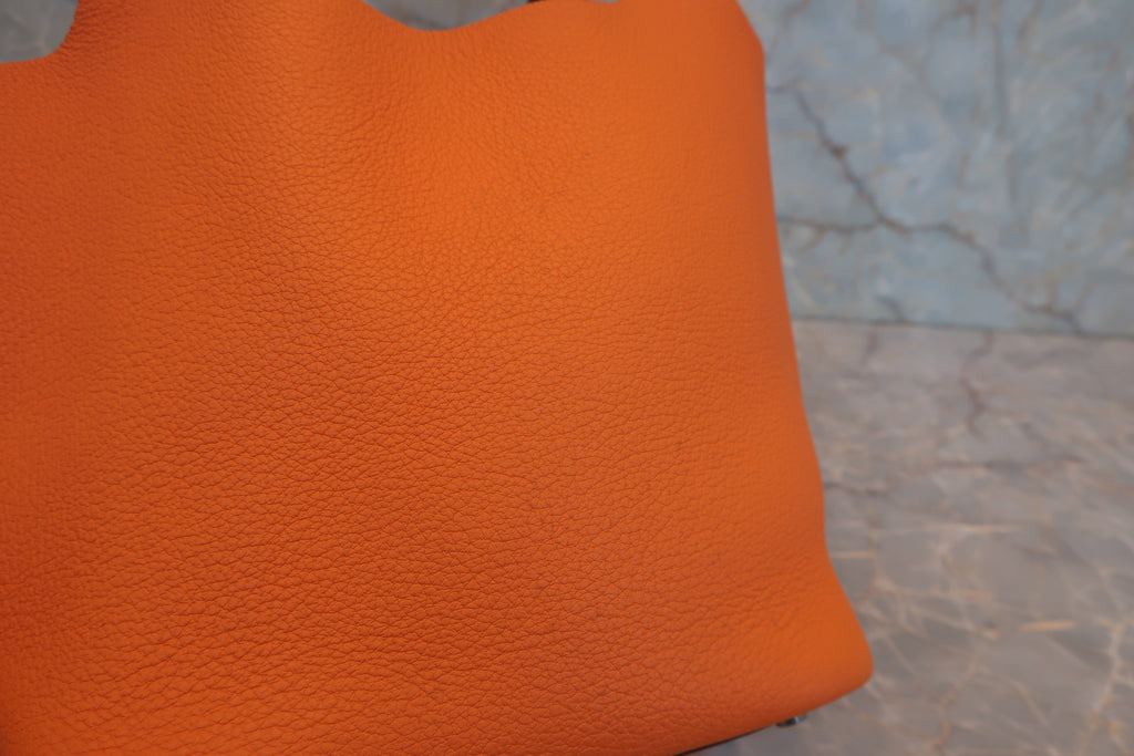 HERMES／エルメス ピコタンＰＭバイカラー トリヨンクレマンス オレンジ/ブラウン ハンドバッグ 800030176