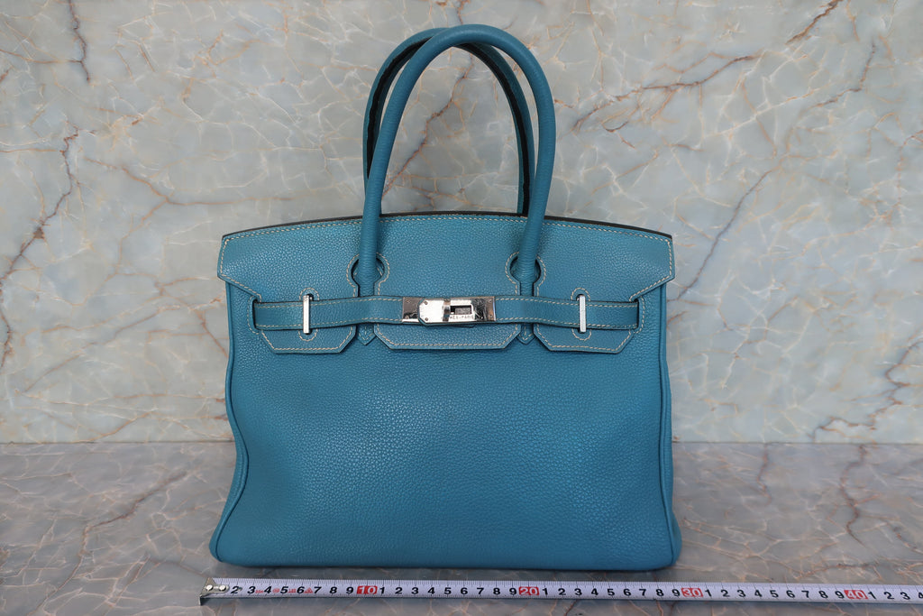 HERMES／エルメス バーキン30 トゴ ブルージーン □G刻印 ハンドバッグ 700090042