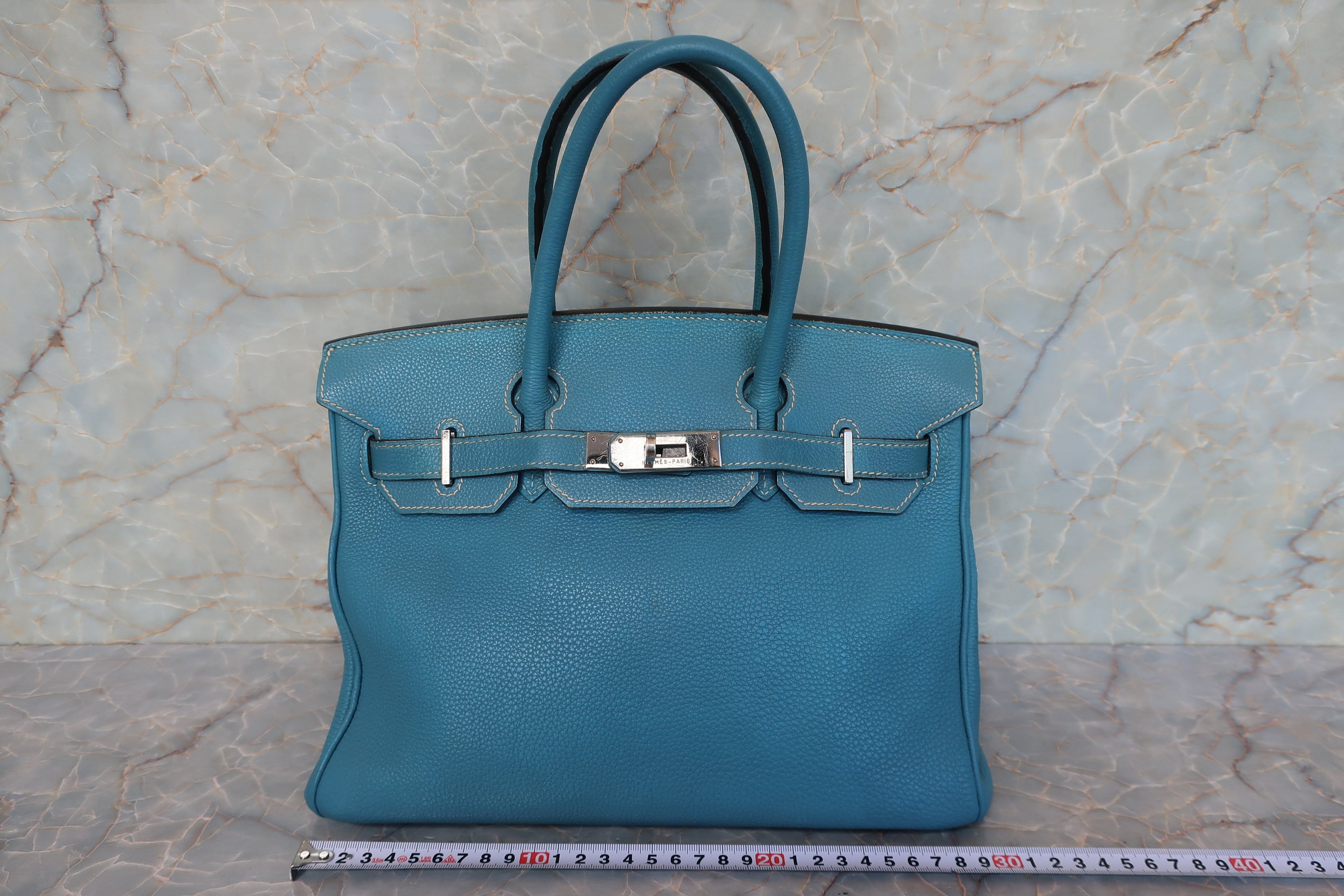 HERMES／エルメス バーキン30 トゴ ブルージーン □G刻印 ハンドバッグ 700090042