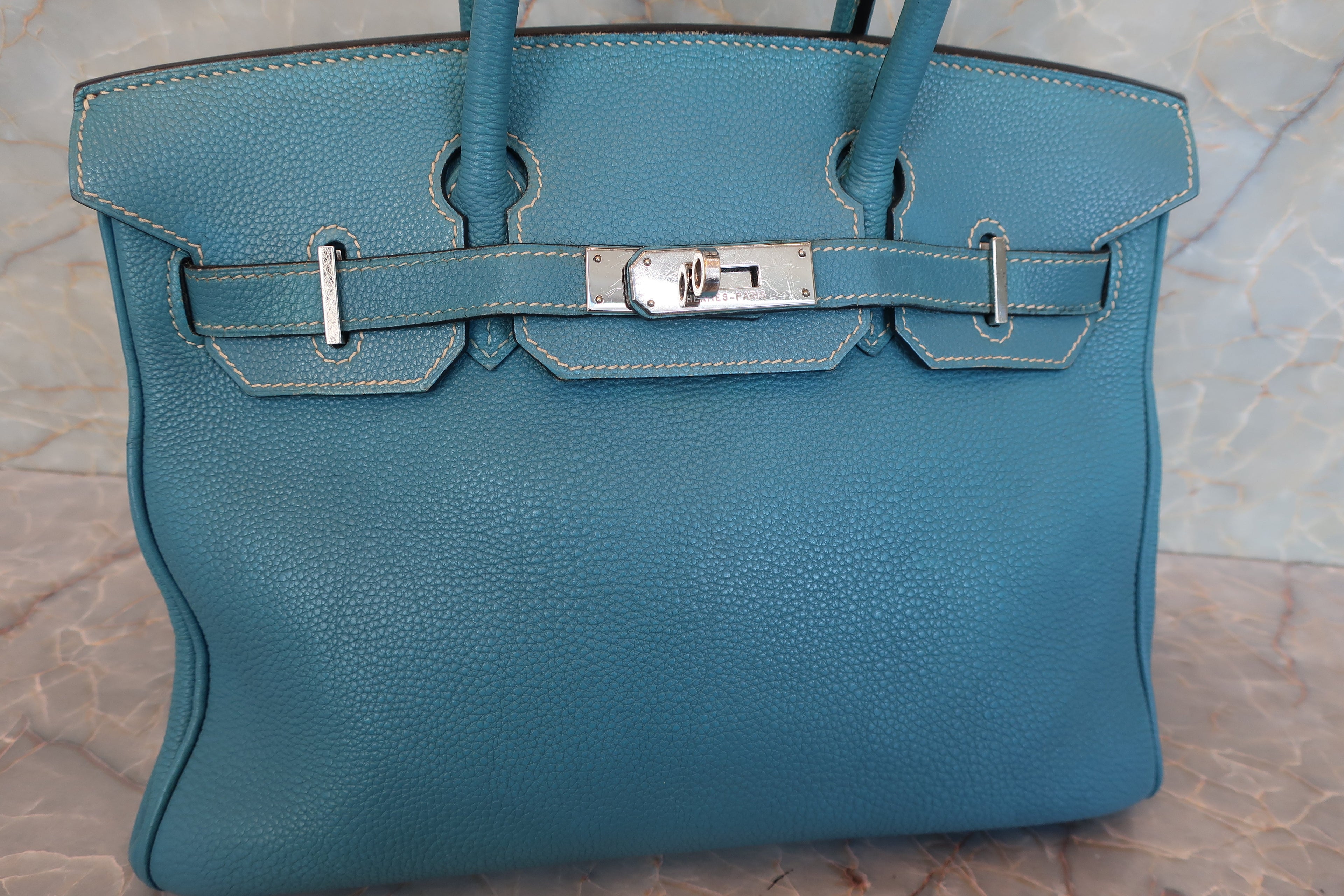 HERMES／エルメス バーキン30 トゴ ブルージーン □G刻印 ハンドバッグ 700090042