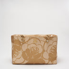 Chanel Raffia Camellia Small Tote Bag Beige