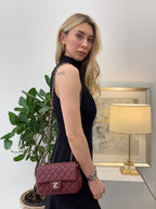 Chanel Burgundy Red Mini Tangle Classic Flap Bag 2020
