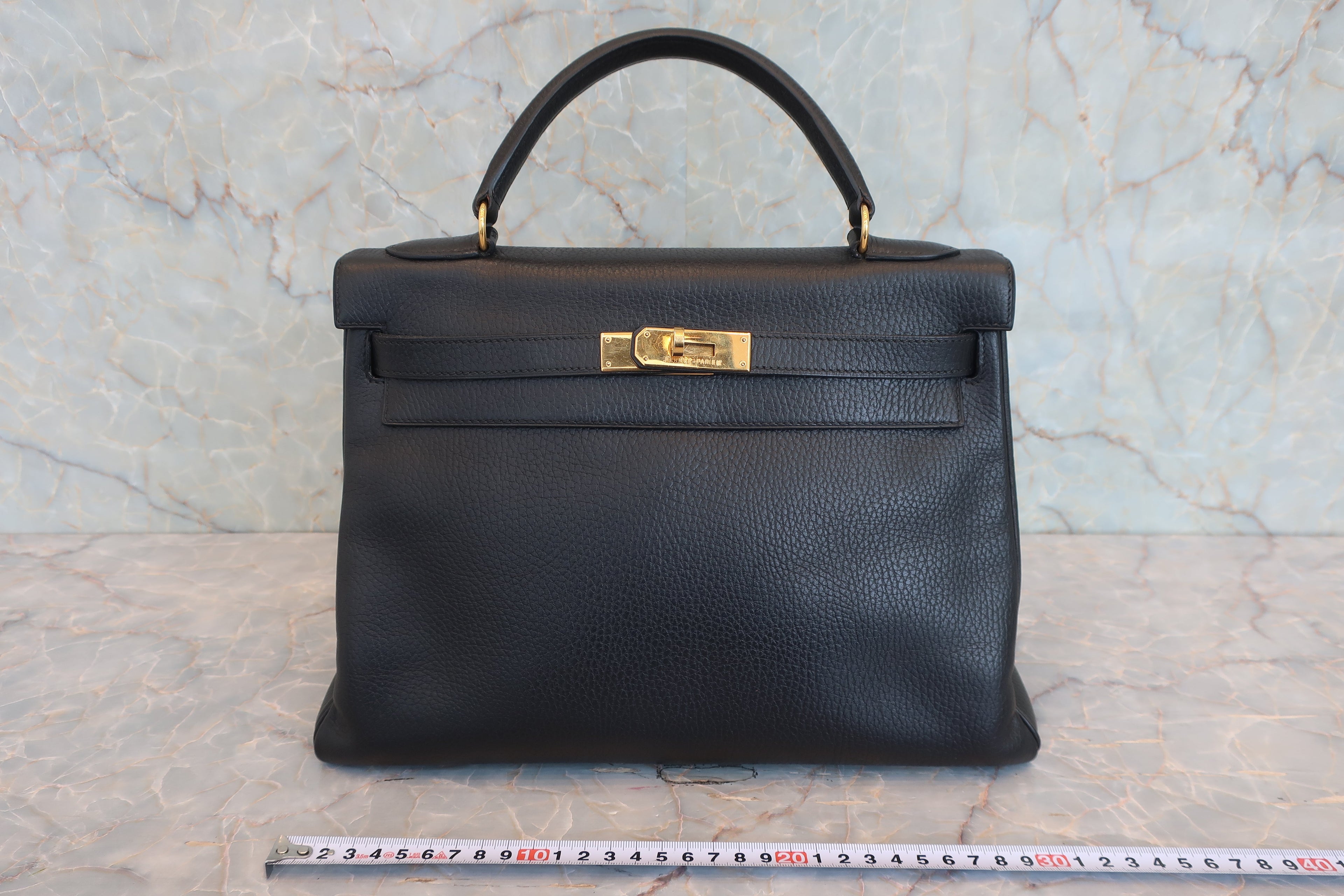 HERMES／エルメス ケリー32 アルデンヌ ブラック 〇Y刻印 ショルダーバッグ 800030182