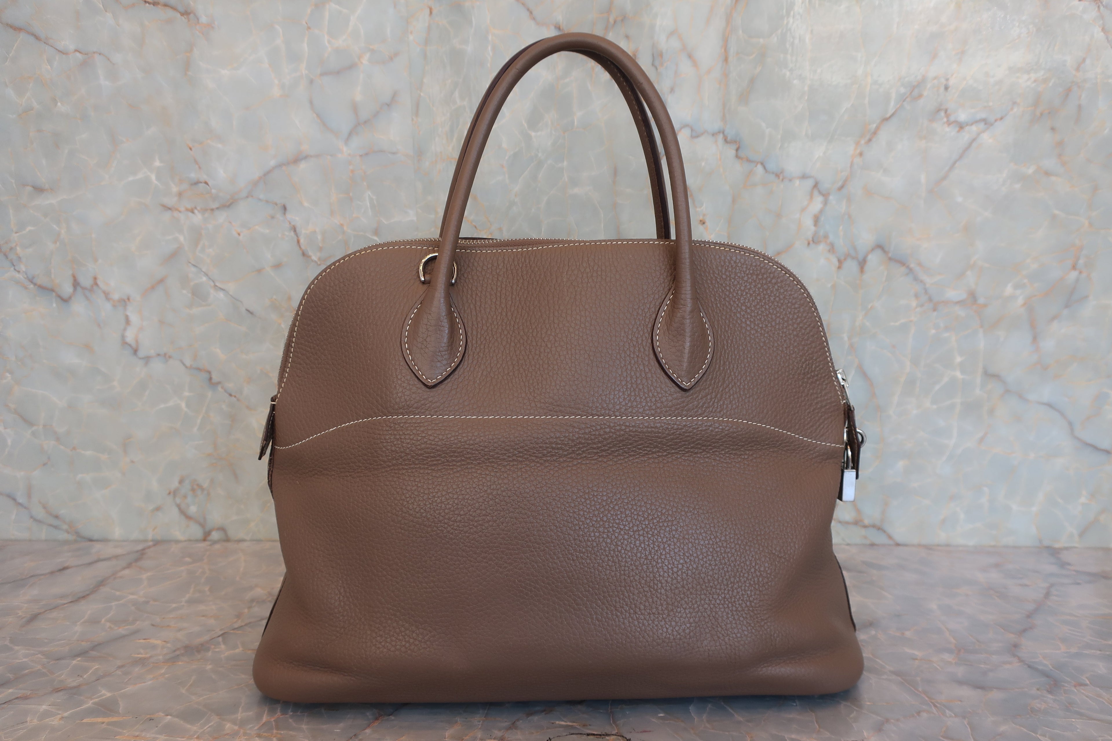 HERMES／エルメス ボリード35 トリヨンクレマンス エトゥープ □J刻印 ショルダーバッグ 800050039