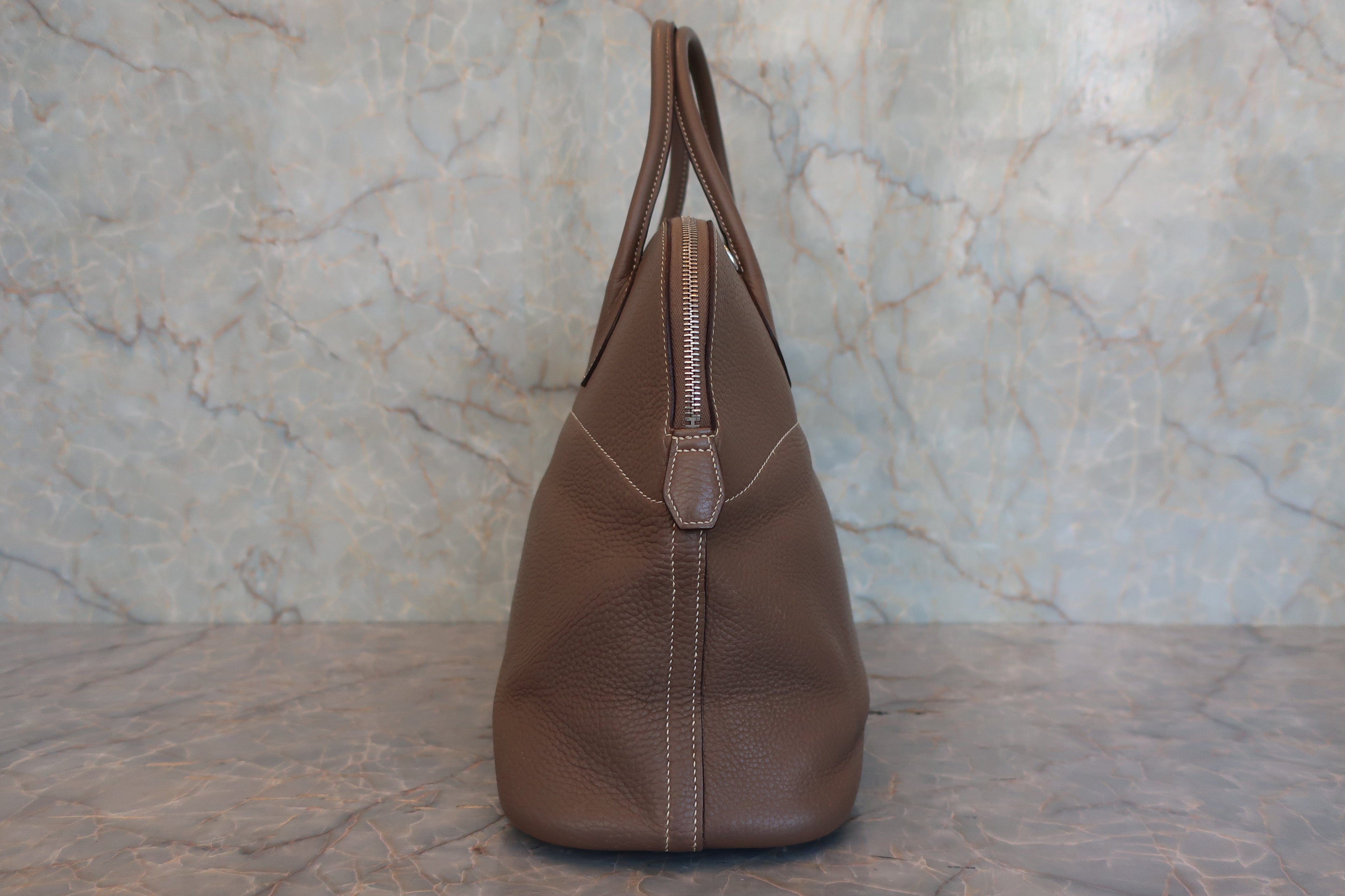 HERMES／エルメス ボリード35 トリヨンクレマンス エトゥープ □J刻印 ショルダーバッグ 800050039