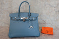 HERMES／エルメス バーキン30 ヴォーエプソン ブルージーン □L刻印 ハンドバッグ 800030174