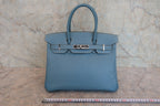 HERMES／エルメス バーキン30 ヴォーエプソン ブルージーン □L刻印 ハンドバッグ 800030174