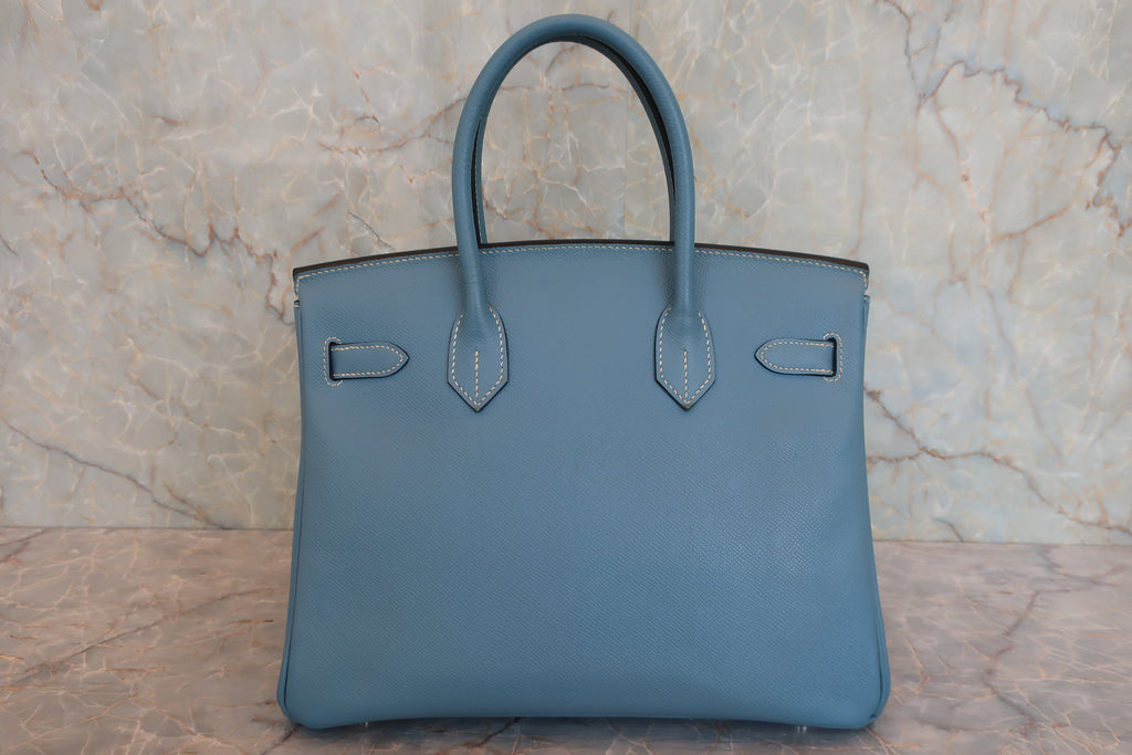 HERMES／エルメス バーキン30 ヴォーエプソン ブルージーン □L刻印 ハンドバッグ 800030174
