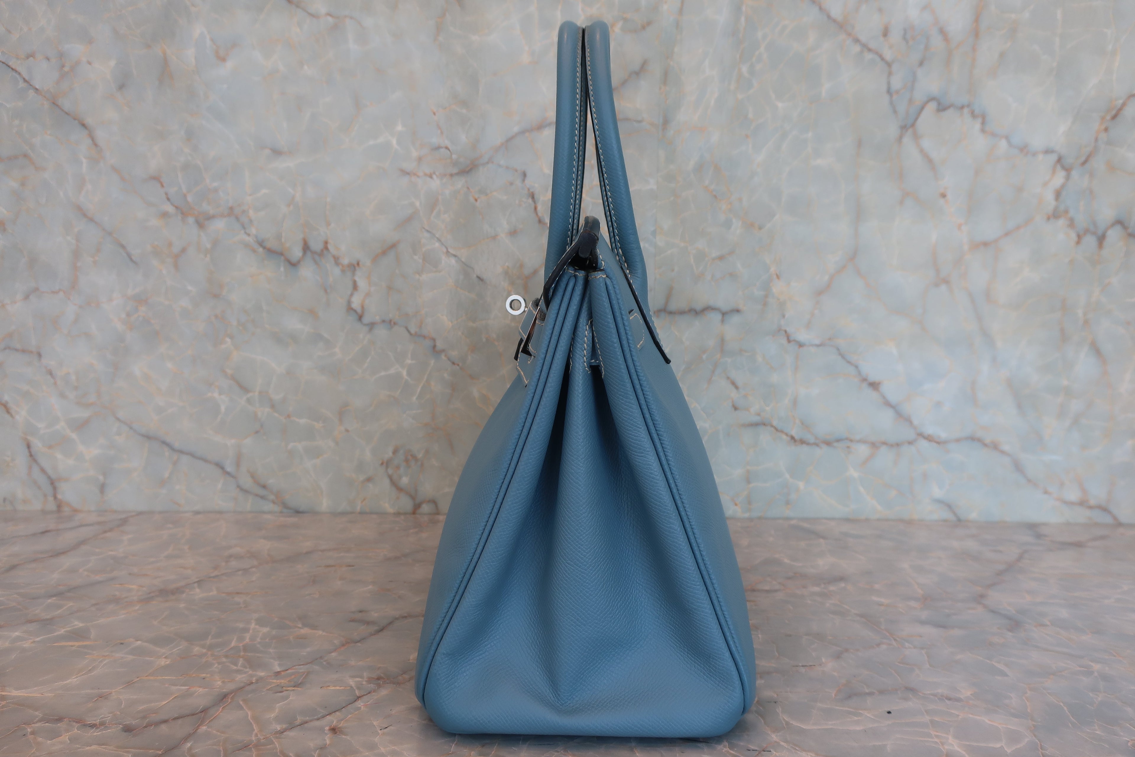 HERMES／エルメス バーキン30 ヴォーエプソン ブルージーン □L刻印 ハンドバッグ 800030174