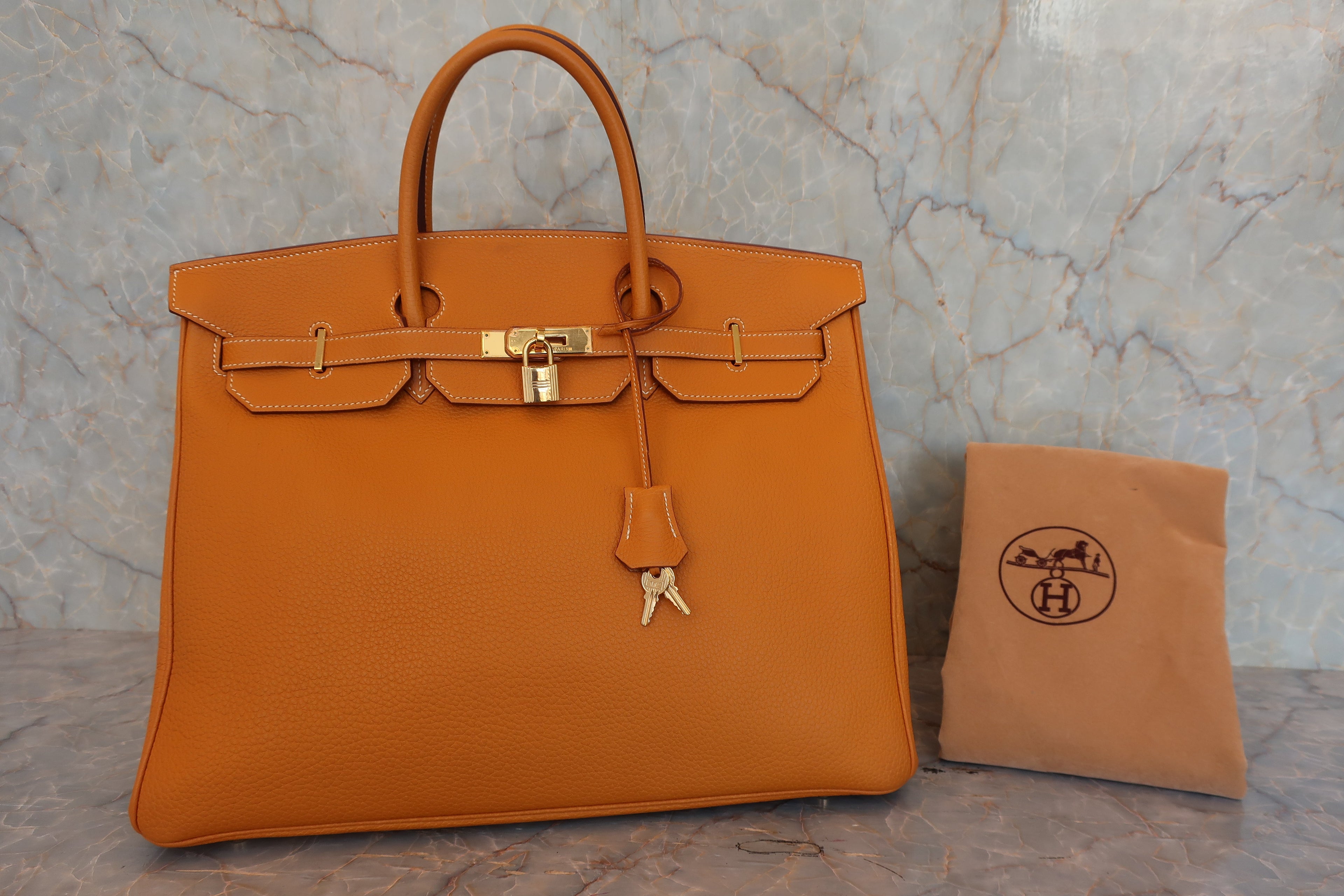 HERMES／エルメス バーキン40 トリヨンクレマンス ナチュラルサブレ □D刻印 ハンドバッグ 800050054