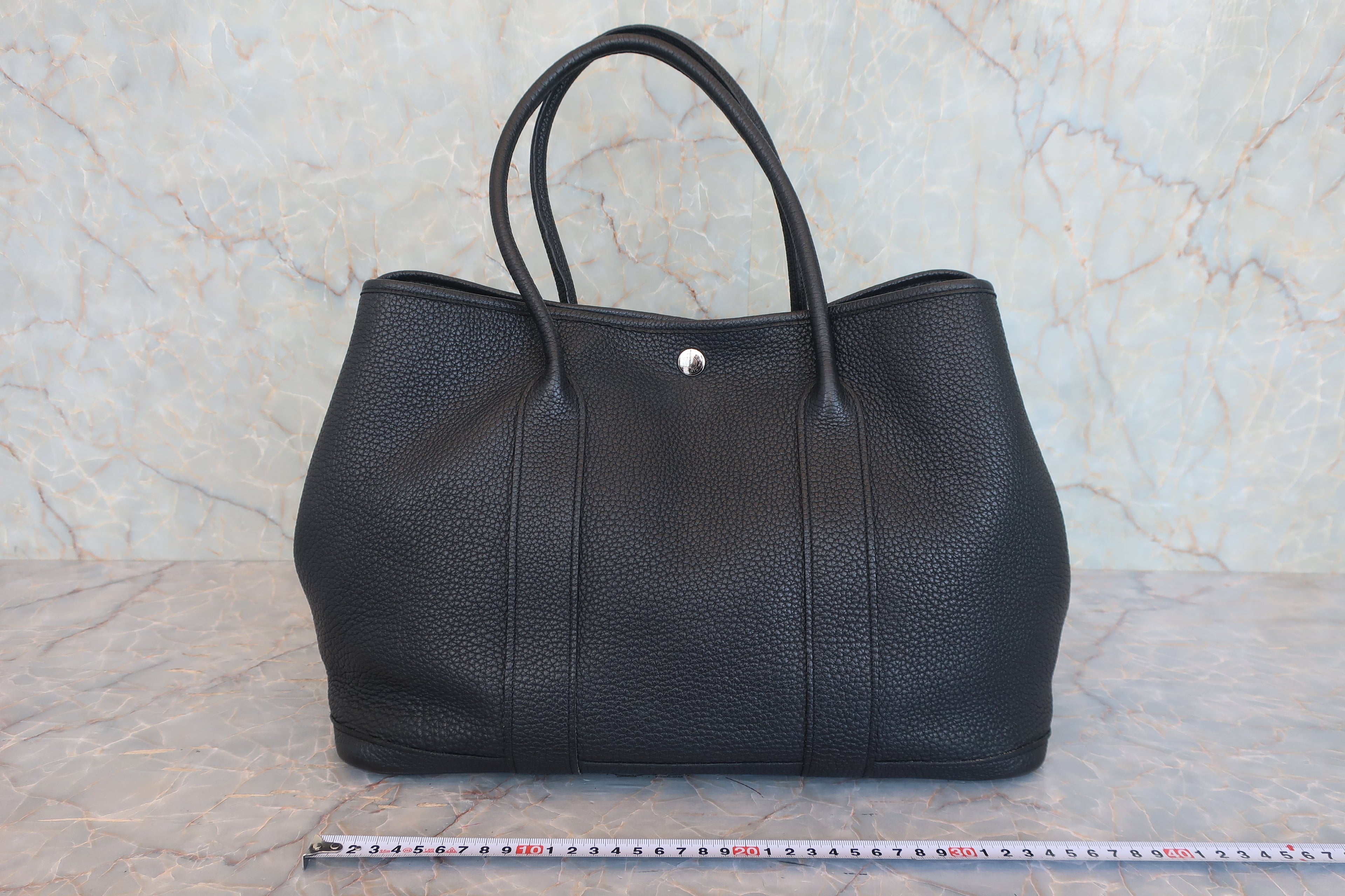 HERMES／エルメス ガーデンパーティPM ネゴンダ ブラック X刻印 トートバッグ 800030186