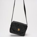Chanel Vintage Black Lambskin Shoulder Bag