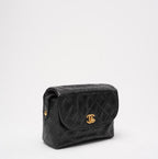 Chanel Vintage Black Lambskin Shoulder Bag