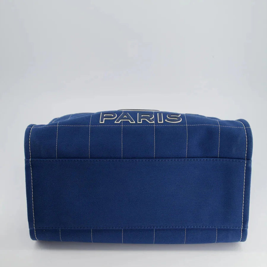 Chanel Deauville Tote Bag in Blue Canvas from the 2023 Cruise Collection