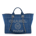 Chanel Deauville Tote Bag in Blue Canvas from the 2023 Cruise Collection