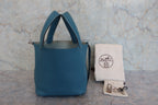 HERMES／エルメス ピコタンロックＰＭ トリヨンクレマンス ブルージーン □P刻印 ハンドバッグ 800020118