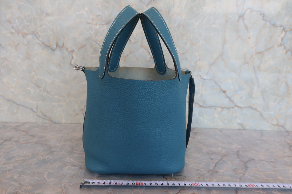 HERMES／エルメス ピコタンロックＰＭ トリヨンクレマンス ブルージーン □P刻印 ハンドバッグ 800020118