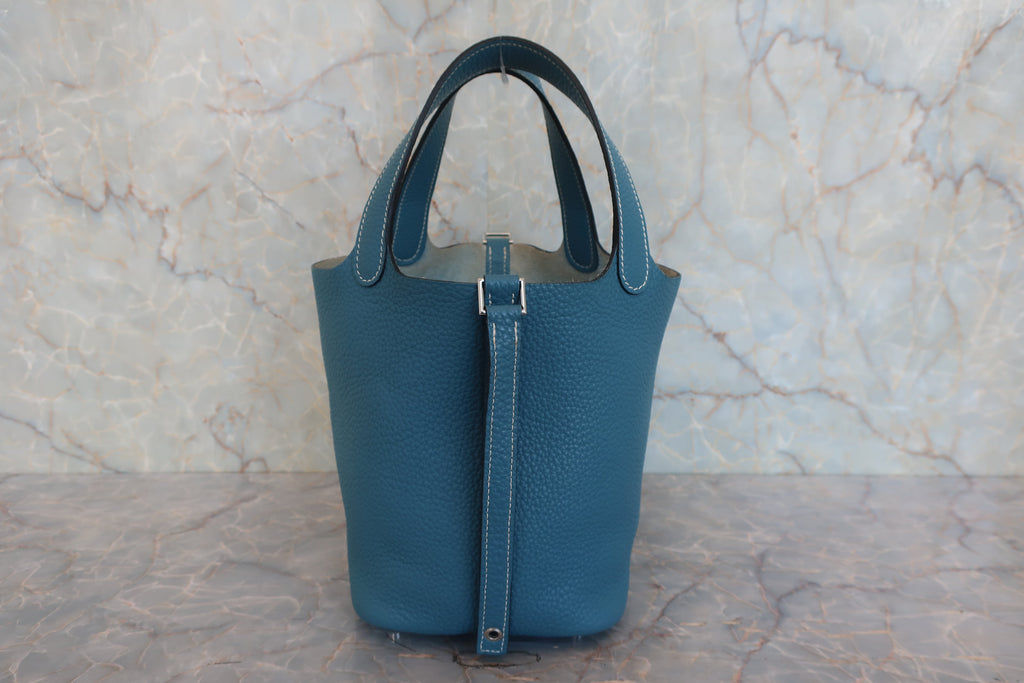 HERMES／エルメス ピコタンロックＰＭ トリヨンクレマンス ブルージーン □P刻印 ハンドバッグ 800020118