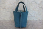 HERMES／エルメス ピコタンロックＰＭ トリヨンクレマンス ブルージーン □P刻印 ハンドバッグ 800020118
