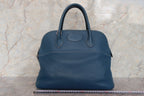 HERMES／エルメス ボリード35 トリヨンクレマンス ブルー □G刻印 ショルダーバッグ 700120002