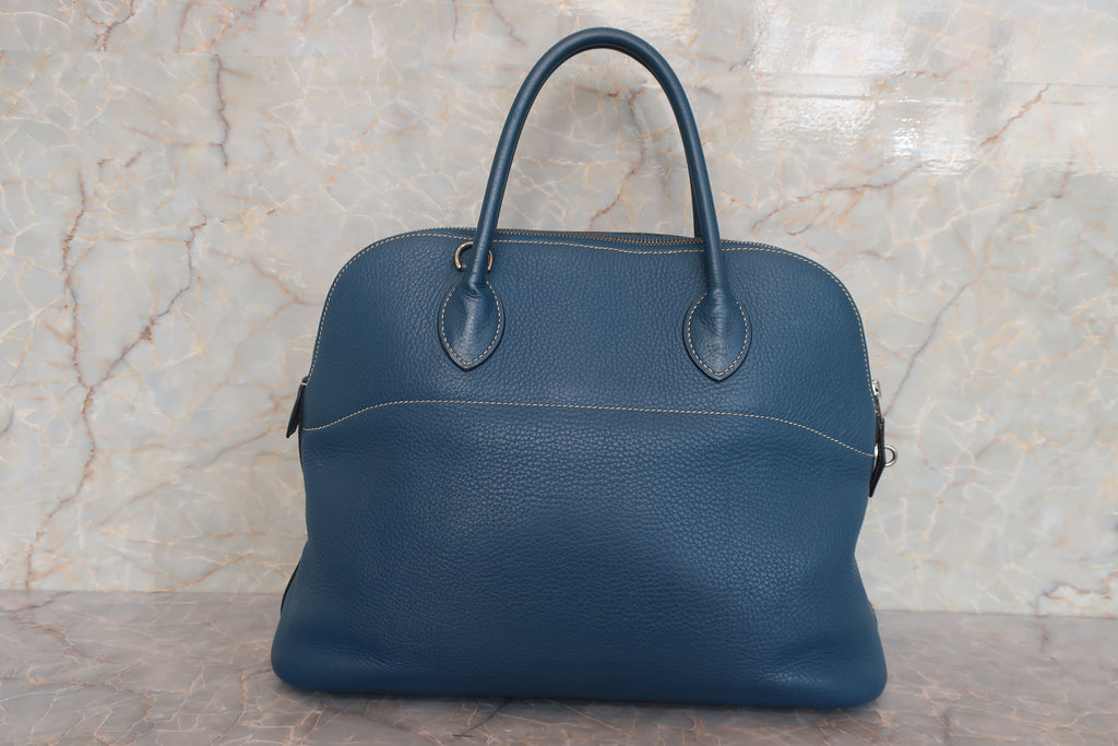 HERMES／エルメス ボリード35 トリヨンクレマンス ブルー □G刻印 ショルダーバッグ 700120002